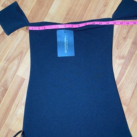 PRETTY little thing Black cuff Detail side‎ split midi dress size 2 - Picture 4 of 5